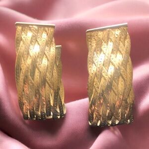 Vintage Sterling silver 925 braided soft silver bar earrings